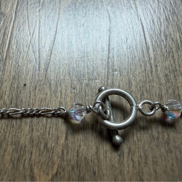 Silver Pearl and Black Bead Necklace (stamped 925) - Picture 4 of 5